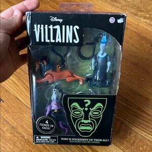 Disney Villains Figure Key chains Set with Black and Blue